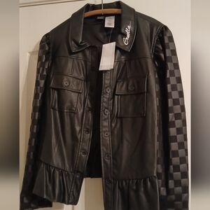 Disney Cruella button-up faux-leather jacket